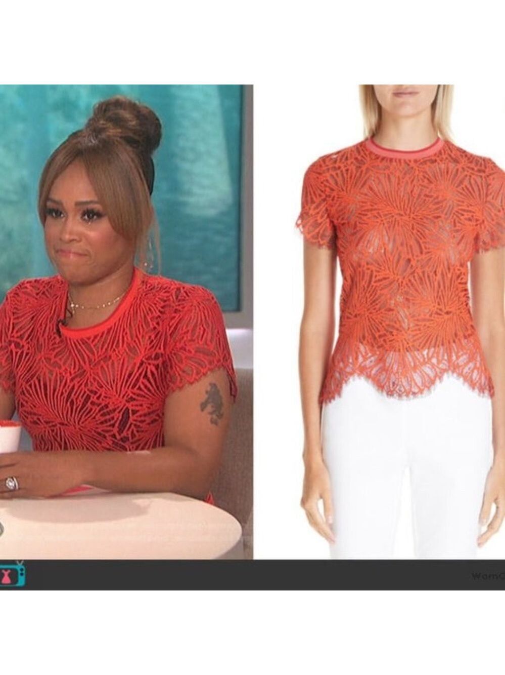 PROENZA SCHOULER Scalloped Stretch Lace Top